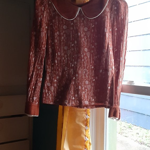 Rare!*Revintara Ginevra Blouse* Peter Pan Collar *Handmade In Poland* size Small - Picture 2 of 6